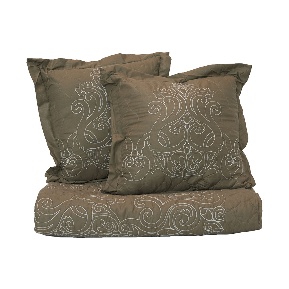 Atma blanket/pillow-set (dark brown)